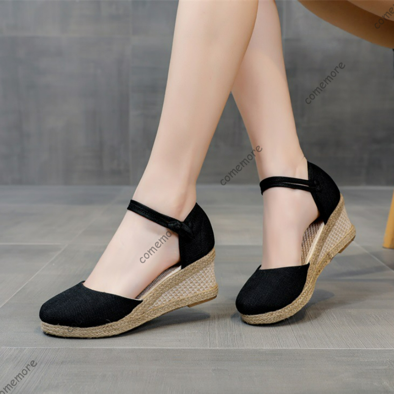 Wedge Espadrille Women - Comemore الصنادل أحذية عالية الكعب الصيف