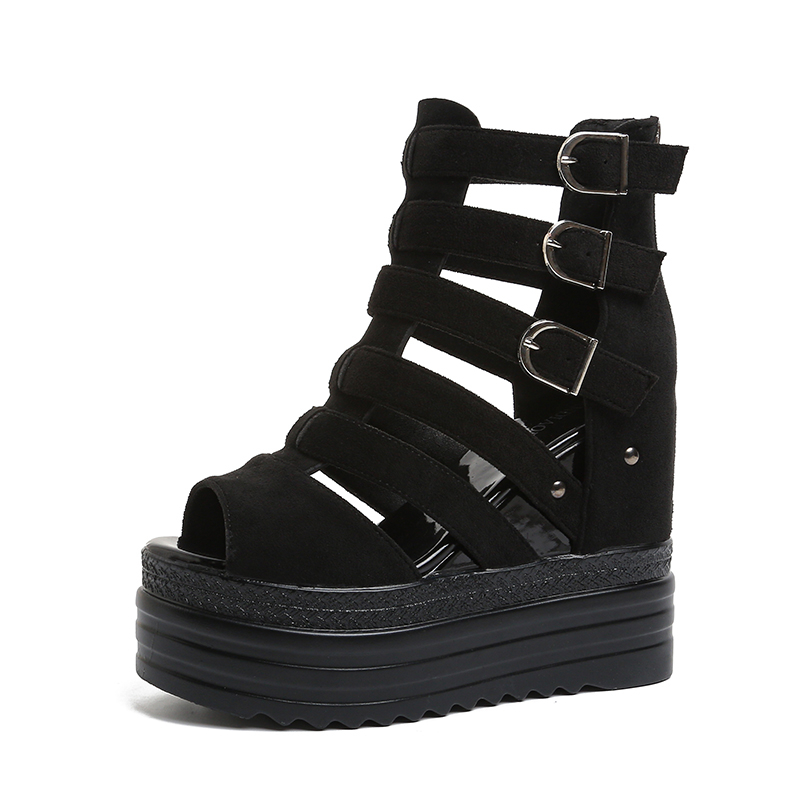 Wedge Espadrille Women - صنادل نسائية صيفية من الجلد بارتفاع