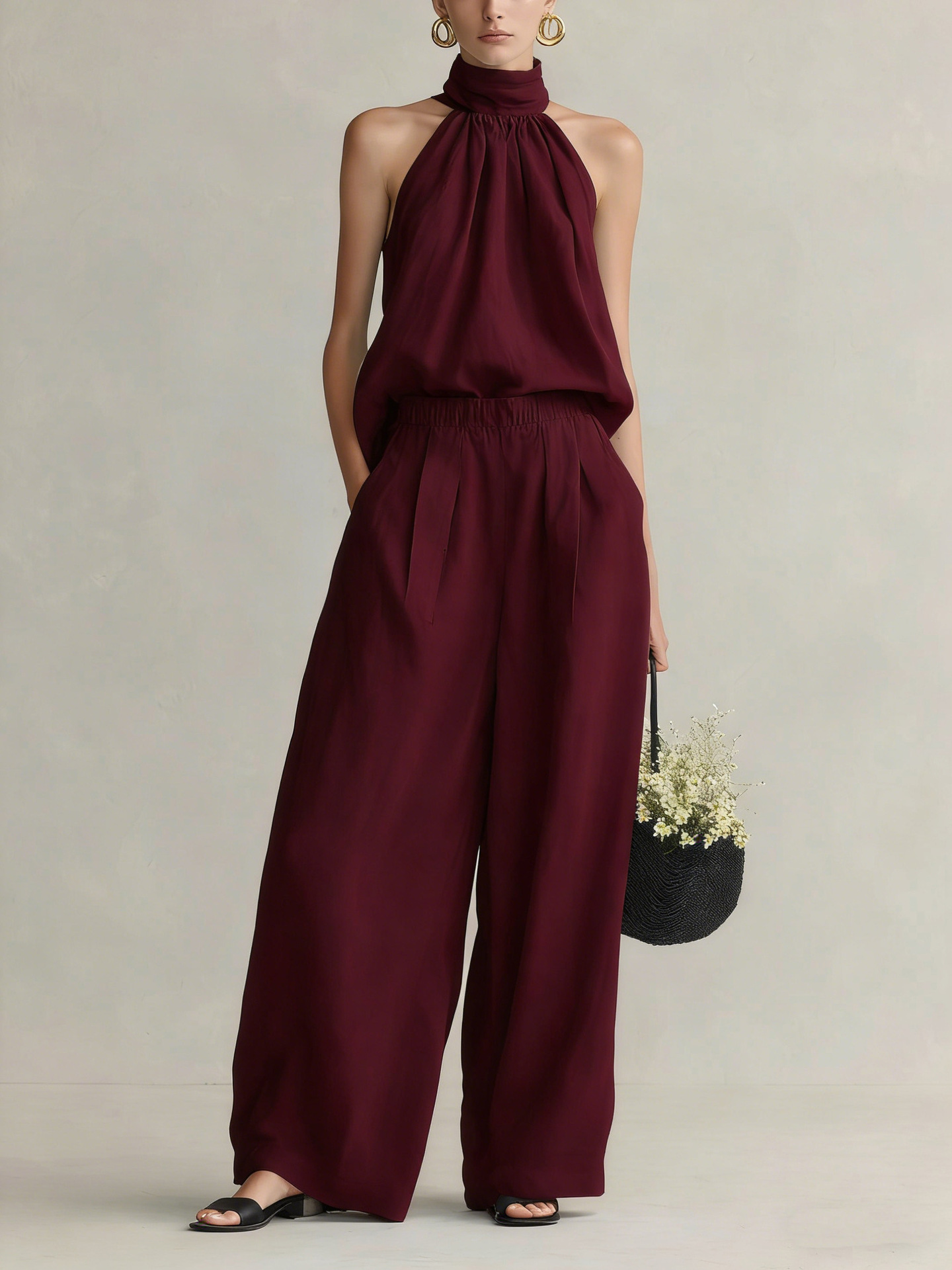 طقم نسائي صيفي جديد 2026: بلوز - مراجعة Linen Pant Wide وسعره