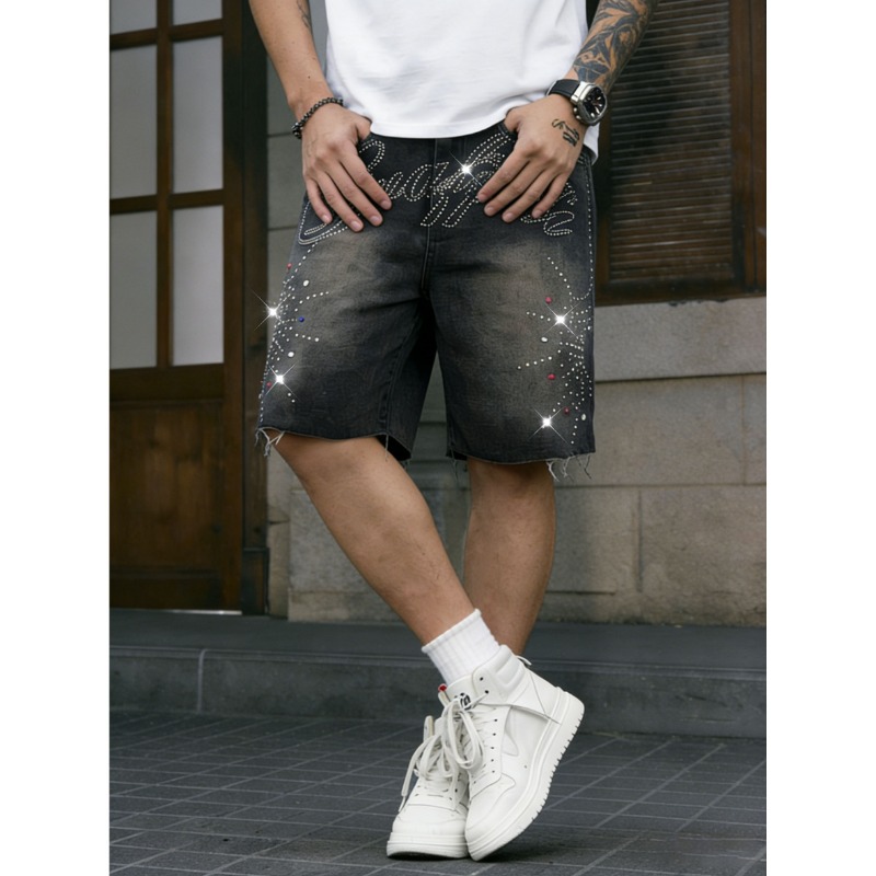 شورت جينز رجالي أمريكي غير مطا - مراجعة Shorts Denim Frayed وسعره