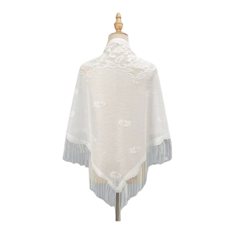 شال دانتيل مزهر للنساء مع تطري - مراجعة Kimono Sheer Floral وسعره