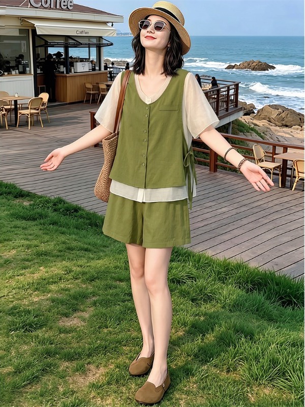 طقم نسائي صيفي جديد خفيف الوزن - مراجعة Linen Pant Wide وسعره