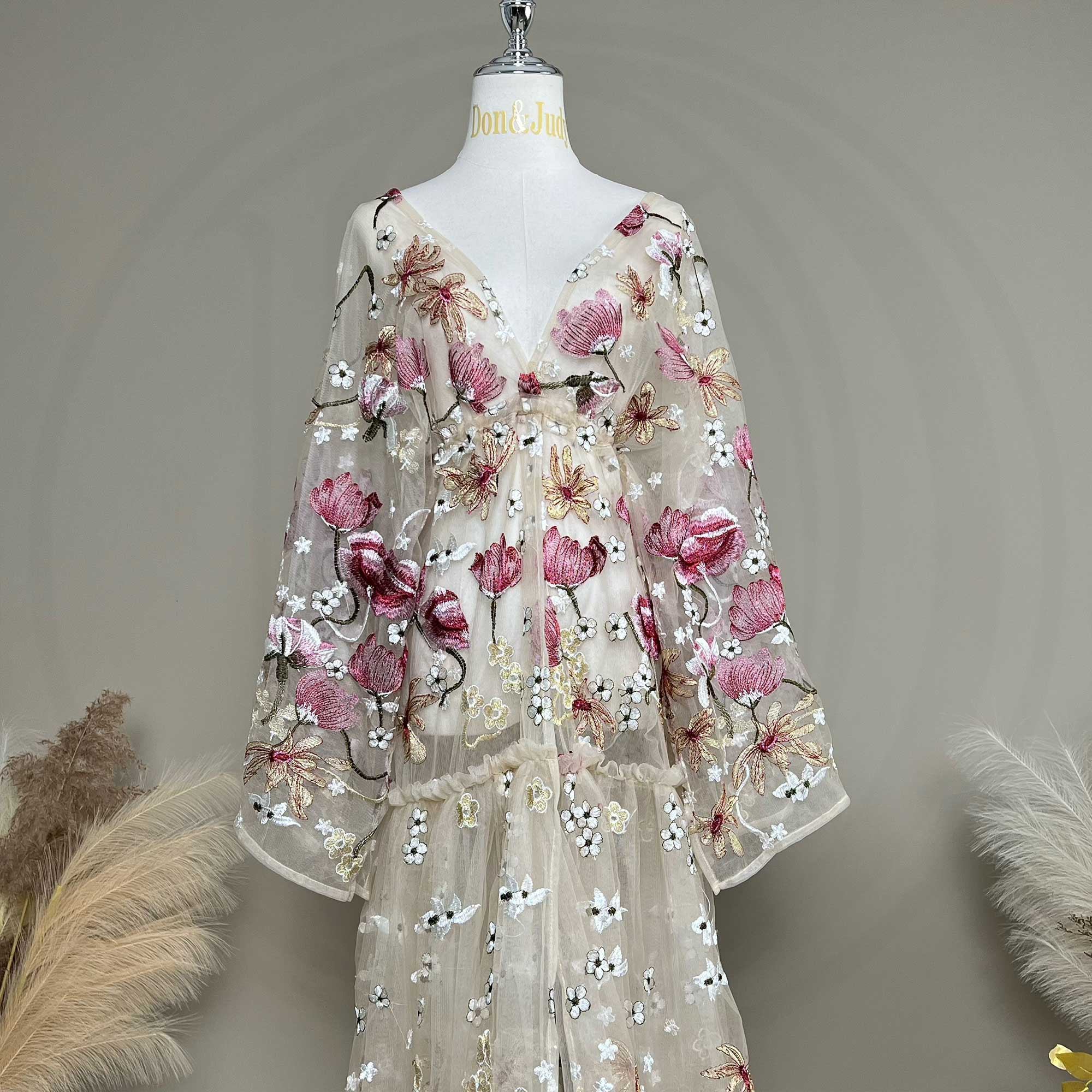 فستان سهرة للعروس من دون وجودي - مراجعة Kimono Sheer Floral وسعره